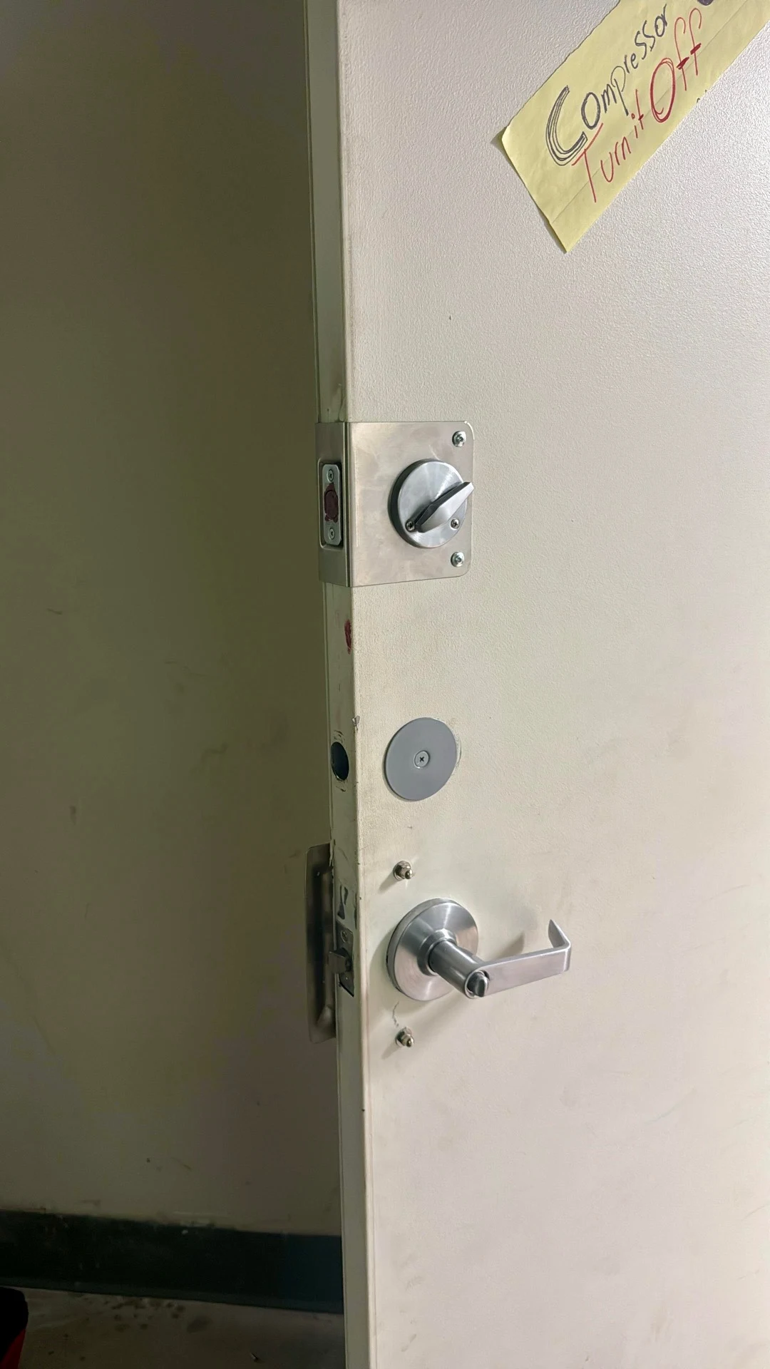 After the deadbolt is installed on commercial door