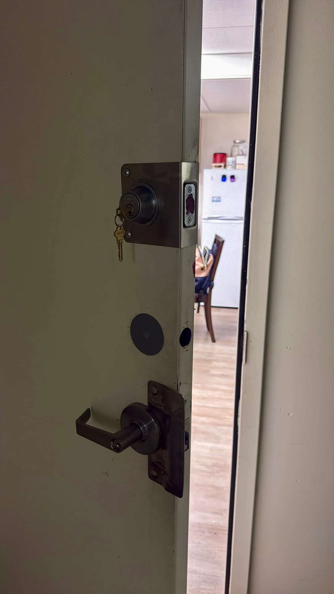 before commercial deadbolt installation