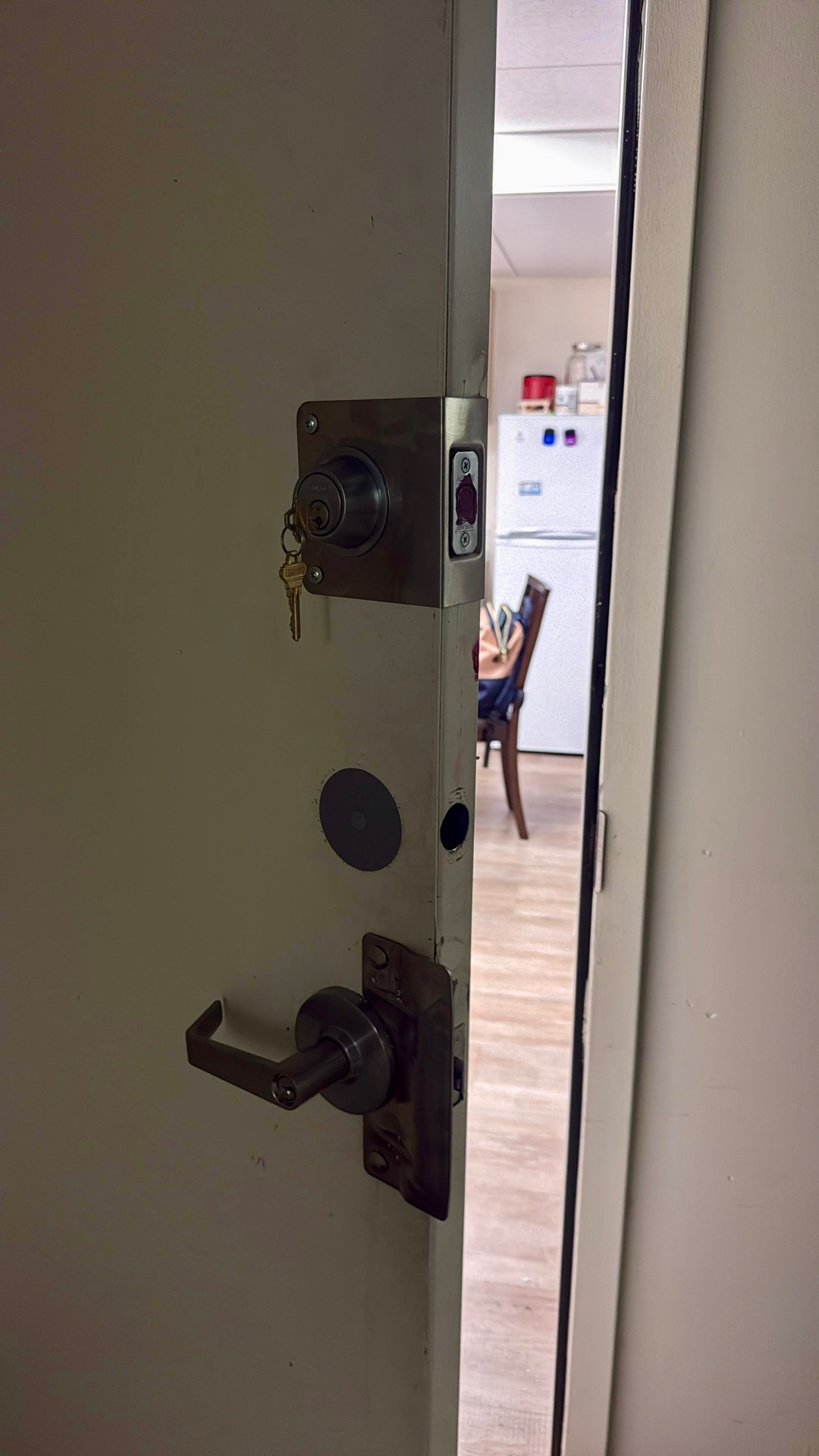 before commercial deadbolt installation