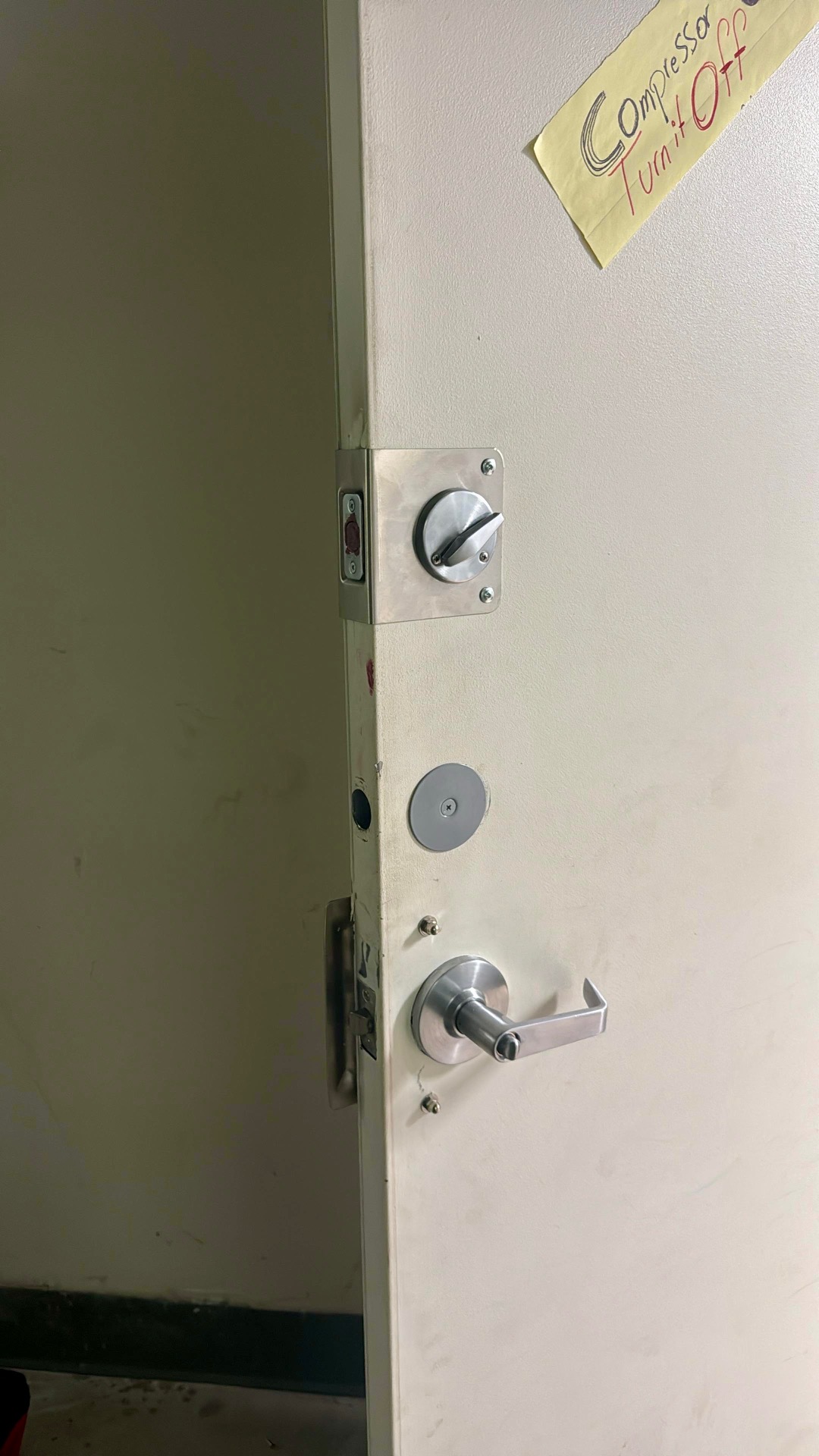 After the deadbolt is installed on commercial door