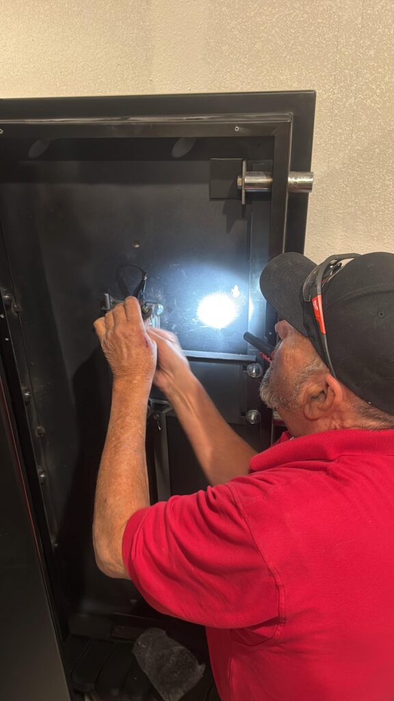 Red Rocks Locksmith' Technician Doing a Lock Service in Westminster