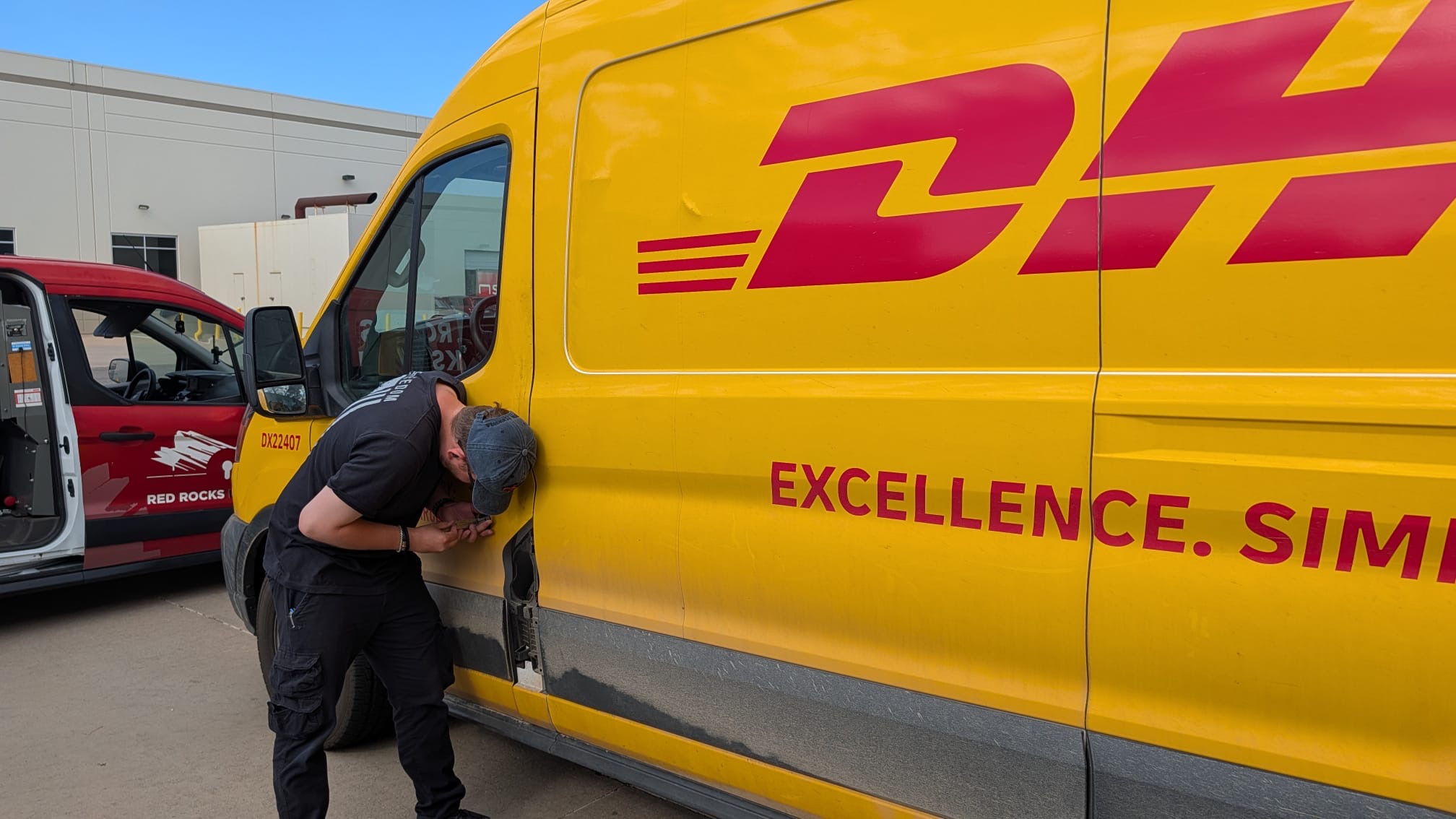Commercial Van Lockout Service in Progress
